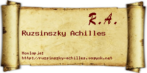 Ruzsinszky Achilles névjegykártya